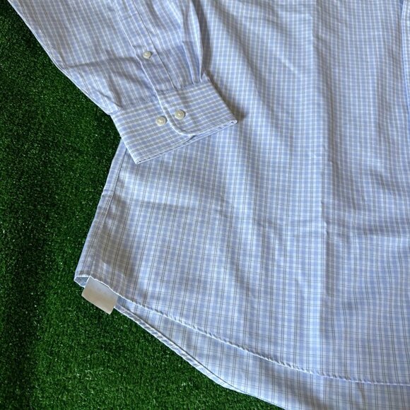 Van Heusen Flex Long Sleeve Button Down Plaid Blue Wrinkle Free Shirt Size 2XL - Picture 4 of 12